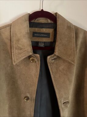 Banana Republic Men's Light Brown Suede Shirt Jacket